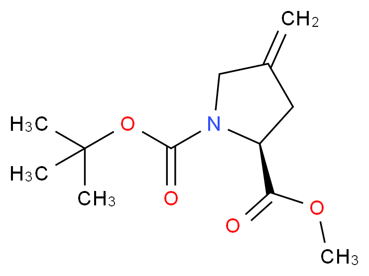 1-tert-butyl 2-methyl (2S)-4-methylidenepyrrolidine-1,2-dicarboxylate_分子结构_CAS_84348-39-0