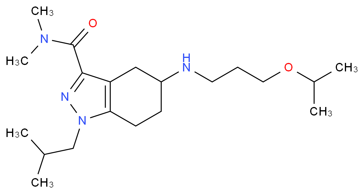 1-isobutyl-5-[(3-isopropoxypropyl)amino]-N,N-dimethyl-4,5,6,7-tetrahydro-1H-indazole-3-carboxamide_分子结构_CAS_)