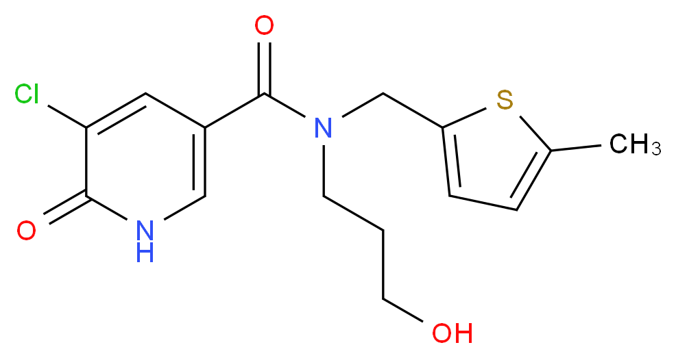5-chloro-N-(3-hydroxypropyl)-N-[(5-methyl-2-thienyl)methyl]-6-oxo-1,6-dihydropyridine-3-carboxamide_分子结构_CAS_)