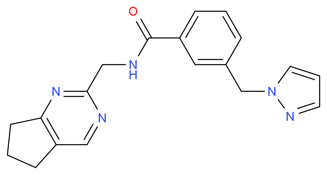 N-(6,7-dihydro-5H-cyclopenta[d]pyrimidin-2-ylmethyl)-3-(1H-pyrazol-1-ylmethyl)benzamide_分子结构_CAS_)