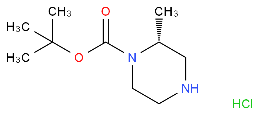 tert-butyl (2R)-2-methylpiperazine-1-carboxylate hydrochloride_分子结构_CAS_1000853-53-1