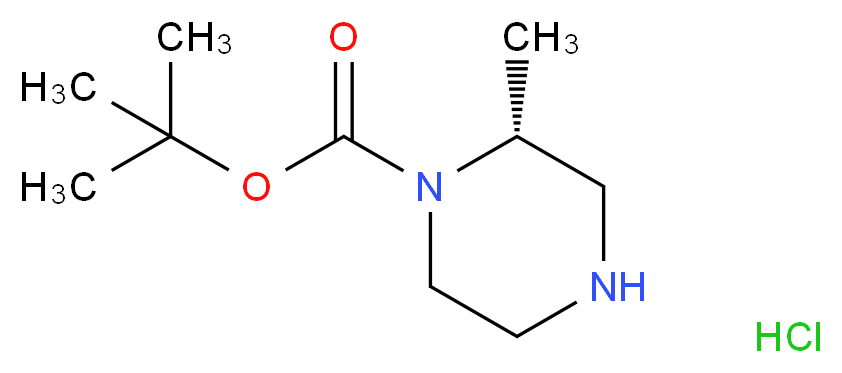 (R)-tert-Butyl 2-methylpiperazine-1-carboxylate hydrochloride_分子结构_CAS_1000853-53-1)