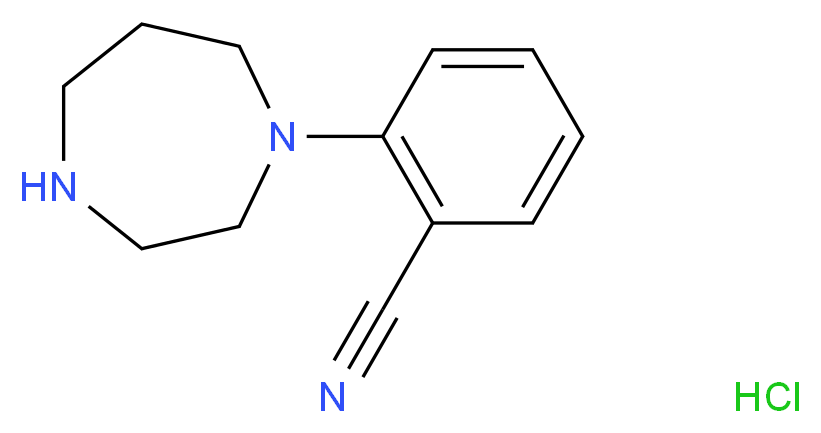 2-(1,4-diazepan-1-yl)benzonitrile hydrochloride_分子结构_CAS_)