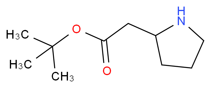 tert-butyl 2-(pyrrolidin-2-yl)acetate_分子结构_CAS_754177-25-8