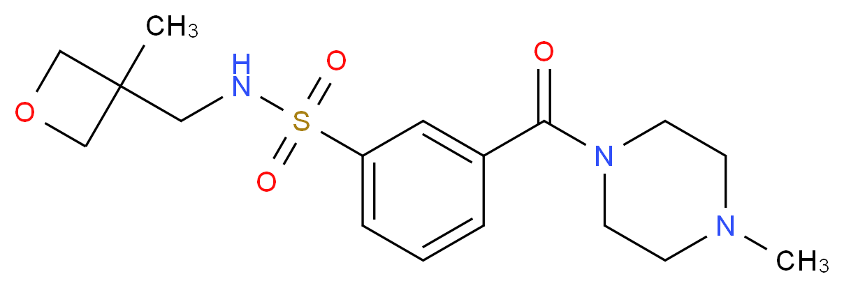 N-[(3-methyloxetan-3-yl)methyl]-3-[(4-methylpiperazin-1-yl)carbonyl]benzenesulfonamide_分子结构_CAS_)