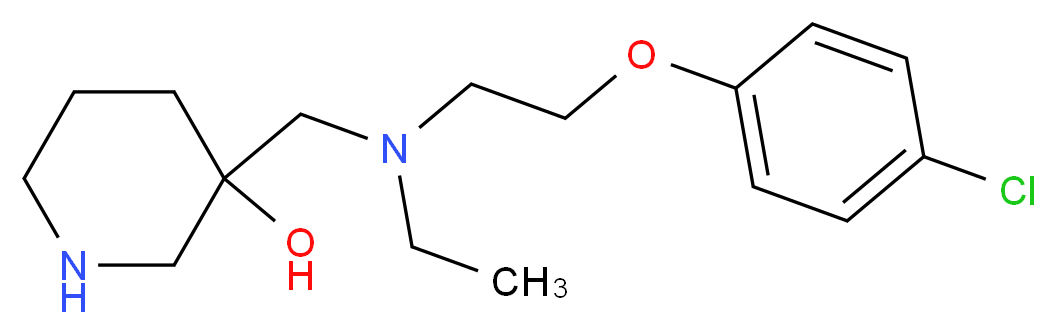 3-{[[2-(4-chlorophenoxy)ethyl](ethyl)amino]methyl}piperidin-3-ol_分子结构_CAS_)
