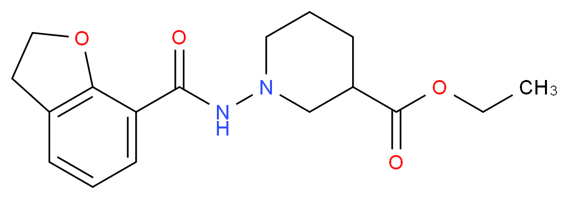 ethyl 1-[(2,3-dihydro-1-benzofuran-7-ylcarbonyl)amino]piperidine-3-carboxylate_分子结构_CAS_)