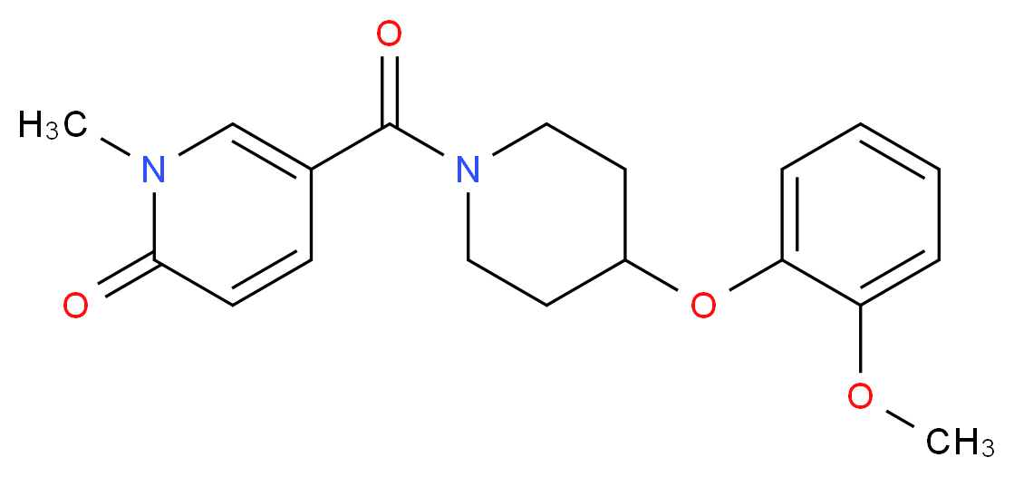 5-{[4-(2-methoxyphenoxy)-1-piperidinyl]carbonyl}-1-methyl-2(1H)-pyridinone_分子结构_CAS_)