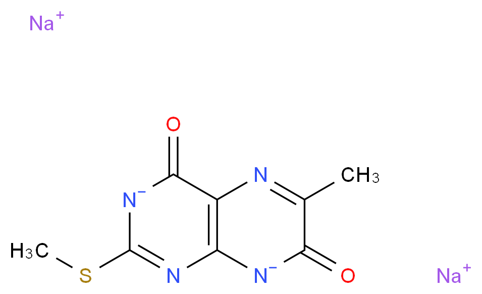 6-Methyl-2-methylthio-4,7(3H,8H)-pteridinedione Disodium Salt_分子结构_CAS_1189712-51-3)