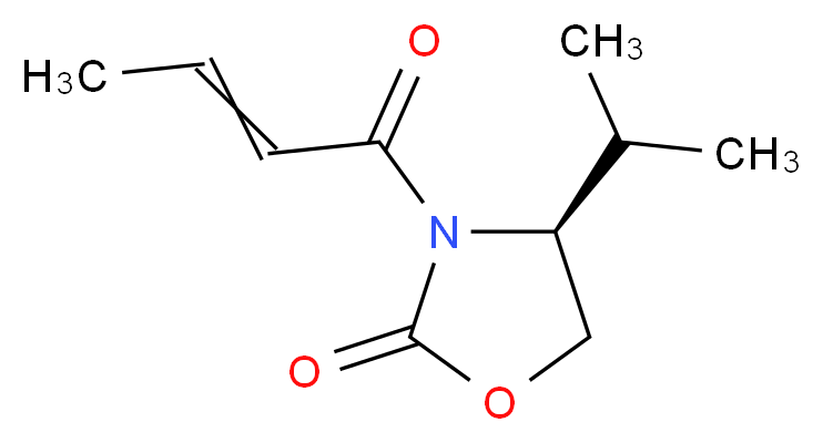 (4S)-3-(but-2-enoyl)-4-(propan-2-yl)-1,3-oxazolidin-2-one_分子结构_CAS_90719-29-2