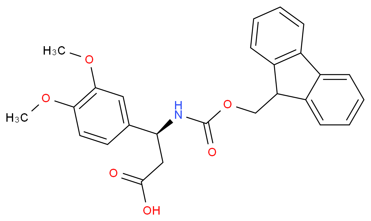 FMOC-(S)-3-AMINO-3-(3,4-DIMETHOXY-PHENYL)-PROPIONIC ACID_分子结构_CAS_501015-37-8)