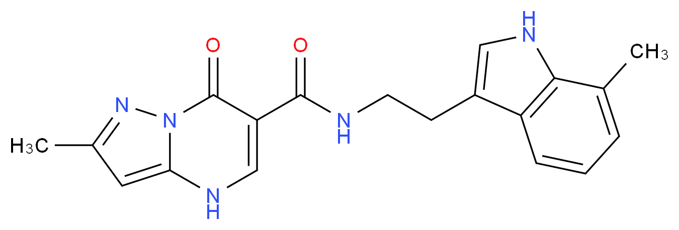2-methyl-N-[2-(7-methyl-1H-indol-3-yl)ethyl]-7-oxo-4,7-dihydropyrazolo[1,5-a]pyrimidine-6-carboxamide_分子结构_CAS_)