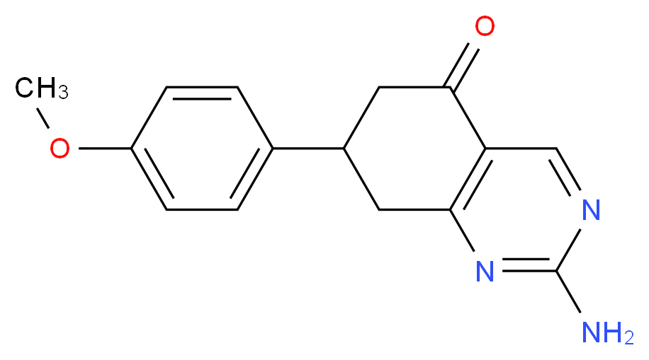 2-Amino-7-(4-methoxyphenyl)-7,8-dihydroquinazolin-5(6H)-one_分子结构_CAS_)