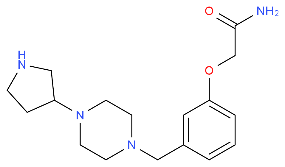 2-{3-[(4-pyrrolidin-3-ylpiperazin-1-yl)methyl]phenoxy}acetamide_分子结构_CAS_)