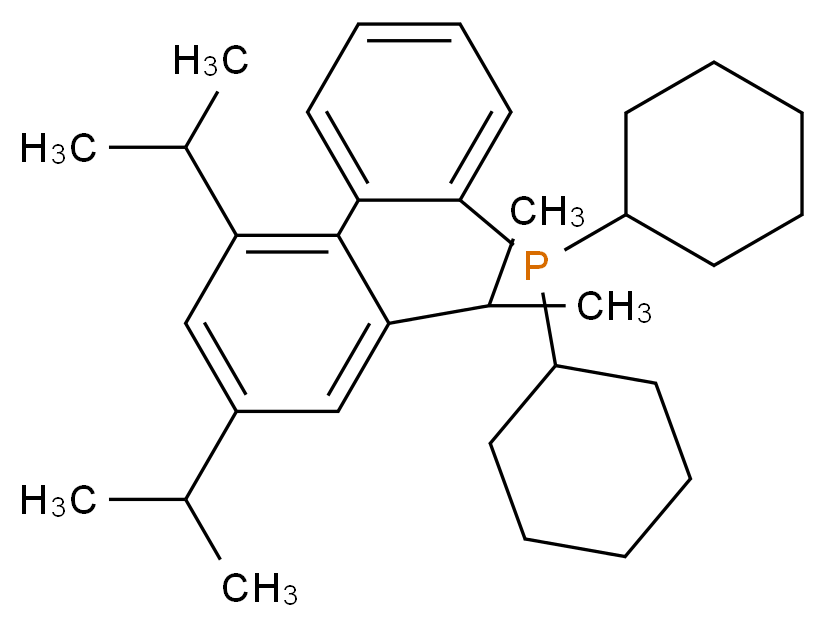 Dicyclohexyl(2',4',6'-triisopropyl-[1,1'-biphenyl]-2-yl)phosphine_分子结构_CAS_564483-18-7)
