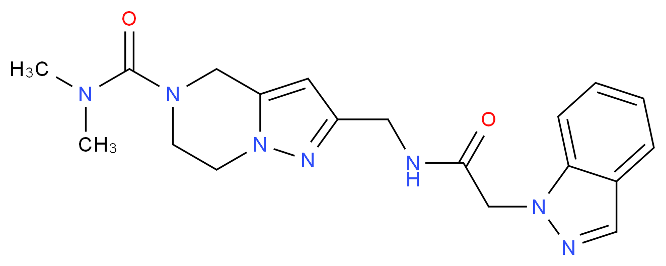 2-{[(1H-indazol-1-ylacetyl)amino]methyl}-N,N-dimethyl-6,7-dihydropyrazolo[1,5-a]pyrazine-5(4H)-carboxamide_分子结构_CAS_)