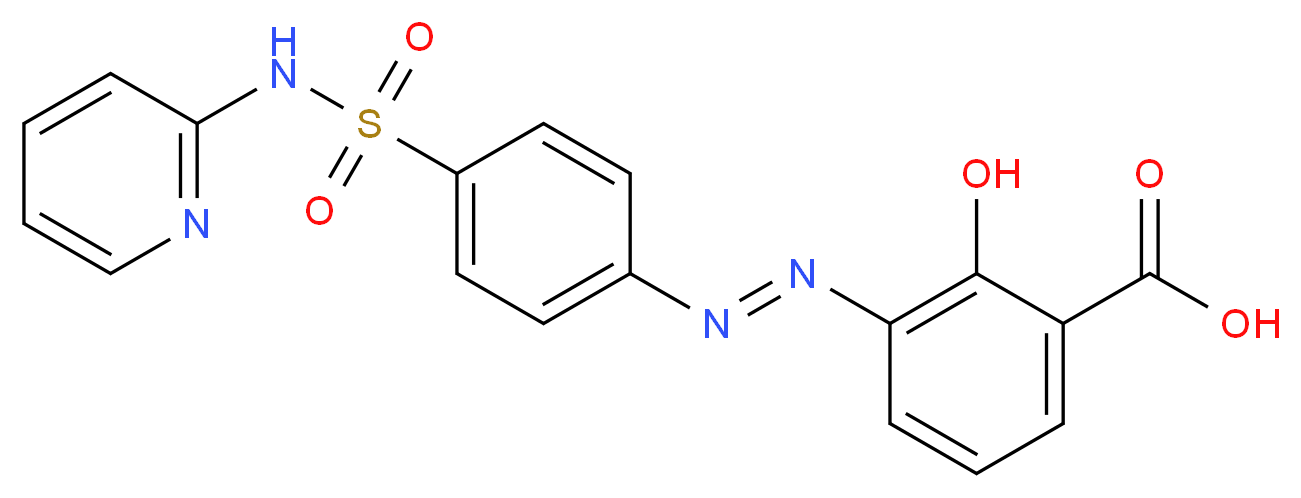2-hydroxy-3-[(E)-2-{4-[(pyridin-2-yl)sulfamoyl]phenyl}diazen-1-yl]benzoic acid_分子结构_CAS_66364-71-4