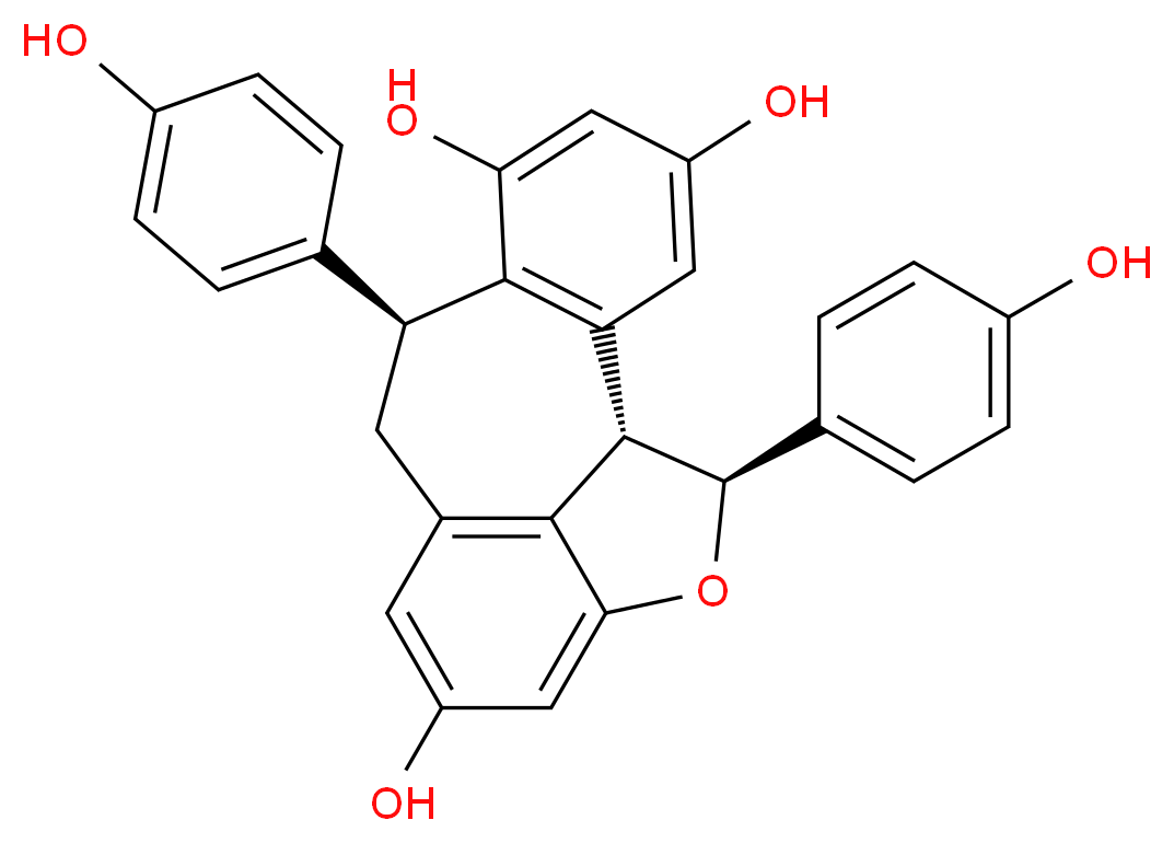 (1S,8S,16S)-8,16-bis(4-hydroxyphenyl)-15-oxatetracyclo[8.6.1.0<sup>2</sup>,<sup>7</sup>.0<sup>1</sup><sup>4</sup>,<sup>1</sup><sup>7</sup>]heptadeca-2(7),3,5,10(17),11,13-hexaene-4,6,12-triol_分子结构_CAS_130518-19-3