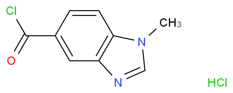 1-methyl-1H-1,3-benzodiazole-5-carbonyl chloride hydrochloride_分子结构_CAS_906352-57-6