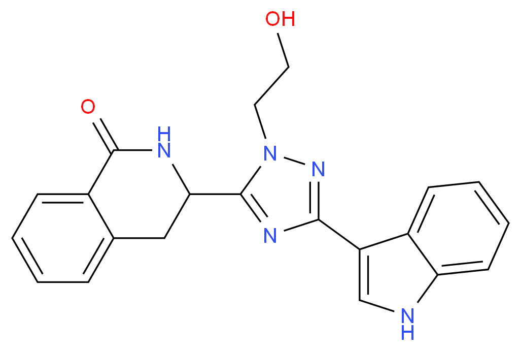 3-[1-(2-hydroxyethyl)-3-(1H-indol-3-yl)-1H-1,2,4-triazol-5-yl]-3,4-dihydroisoquinolin-1(2H)-one_分子结构_CAS_)