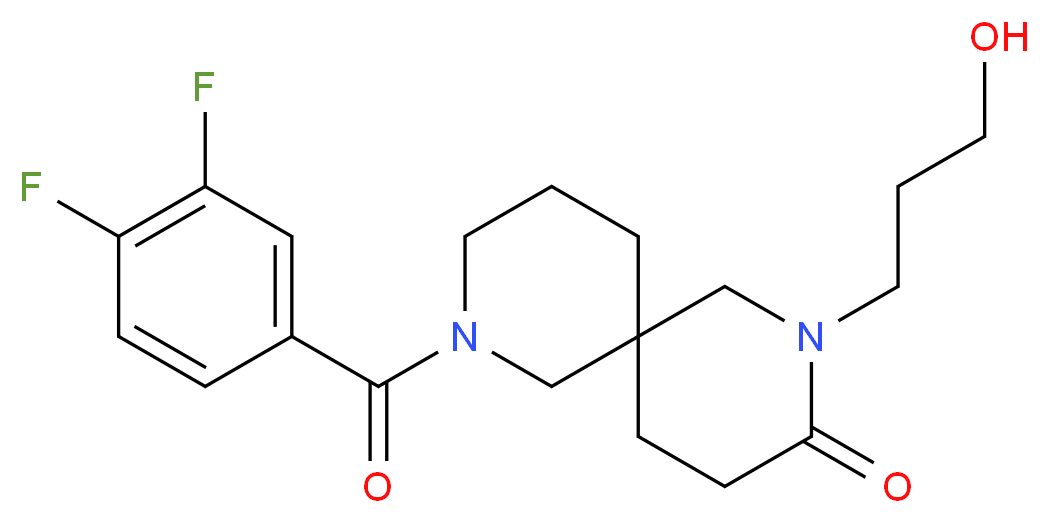 8-(3,4-difluorobenzoyl)-2-(3-hydroxypropyl)-2,8-diazaspiro[5.5]undecan-3-one_分子结构_CAS_)