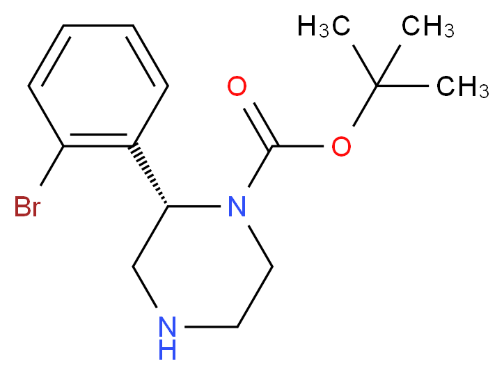 (S)-2-(2-BROMO-PHENYL)-PIPERAZINE-1-CARBOXYLIC ACID TERT-BUTYL ESTER_分子结构_CAS_)