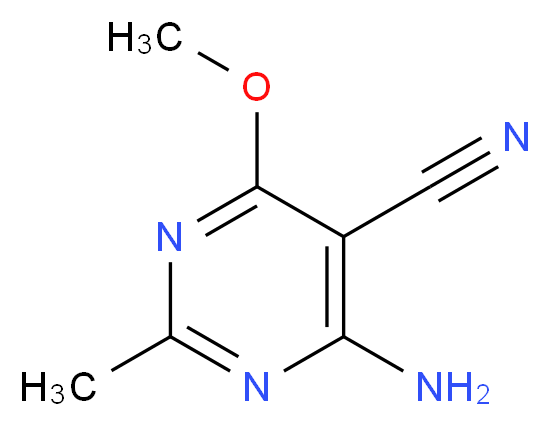 4-amino-6-methoxy-2-methylpyrimidine-5-carbonitrile_分子结构_CAS_76574-35-1
