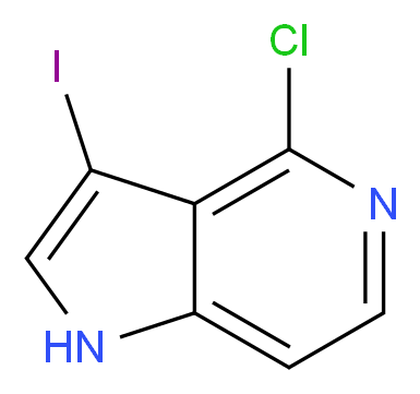 4-chloro-3-iodo-1H-pyrrolo[3,2-c]pyridine_分子结构_CAS_1190313-39-3