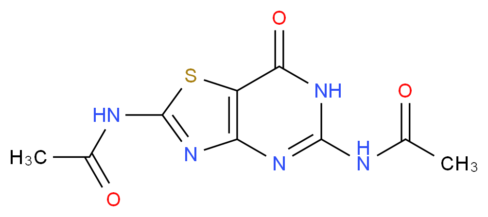 N-{5-acetamido-7-oxo-6H,7H-[1,3]thiazolo[4,5-d]pyrimidin-2-yl}acetamide_分子结构_CAS_22365-29-3