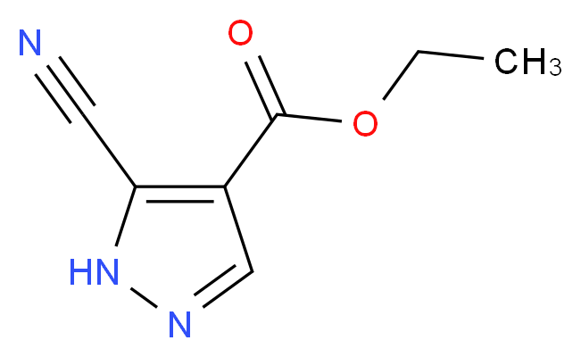 ethyl 5-cyano-1H-pyrazole-4-carboxylate_分子结构_CAS_119741-57-0