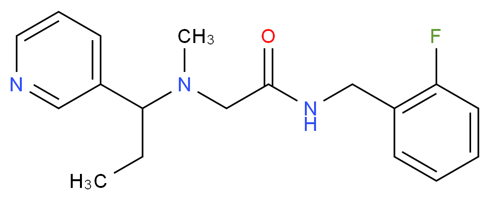 N-(2-fluorobenzyl)-2-[methyl(1-pyridin-3-ylpropyl)amino]acetamide_分子结构_CAS_)