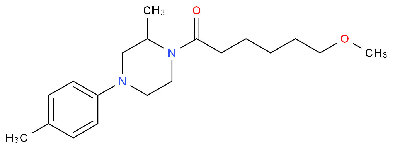 1-(6-methoxyhexanoyl)-2-methyl-4-(4-methylphenyl)piperazine_分子结构_CAS_)