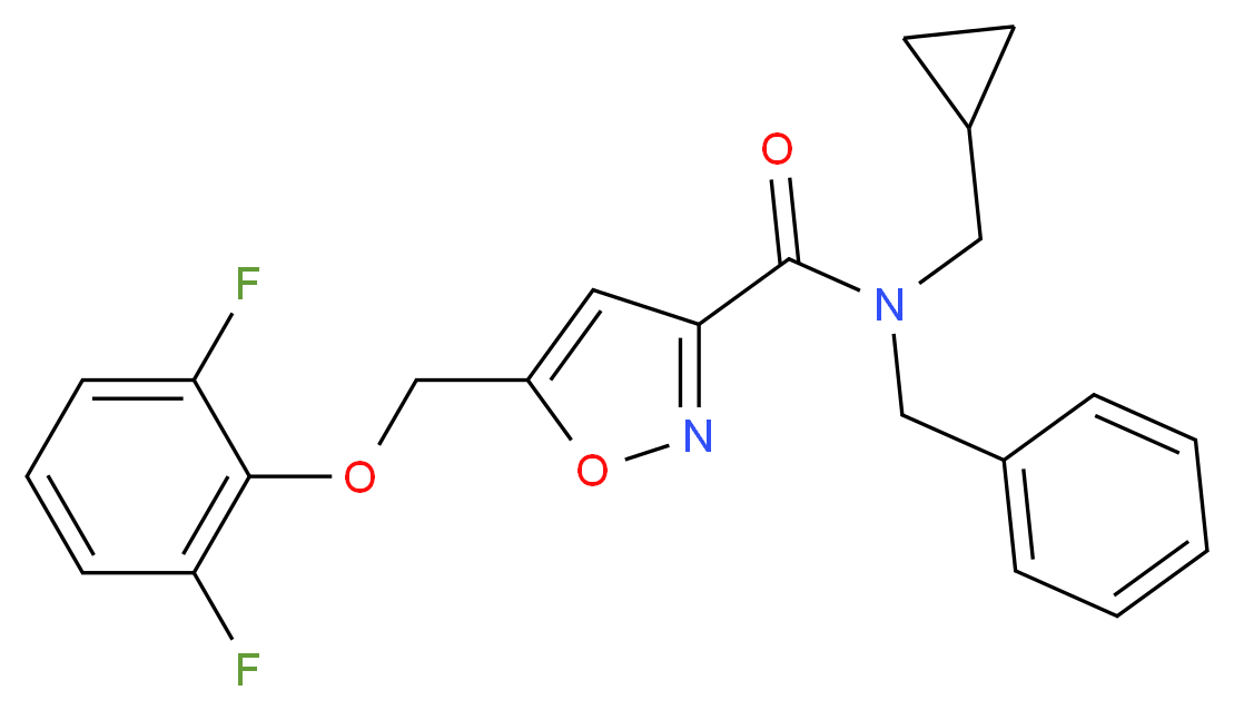 N-benzyl-N-(cyclopropylmethyl)-5-[(2,6-difluorophenoxy)methyl]-3-isoxazolecarboxamide_分子结构_CAS_)