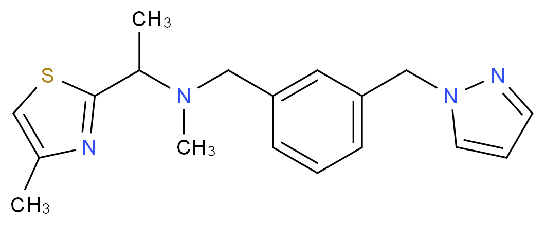 N-methyl-1-(4-methyl-1,3-thiazol-2-yl)-N-[3-(1H-pyrazol-1-ylmethyl)benzyl]ethanamine_分子结构_CAS_)