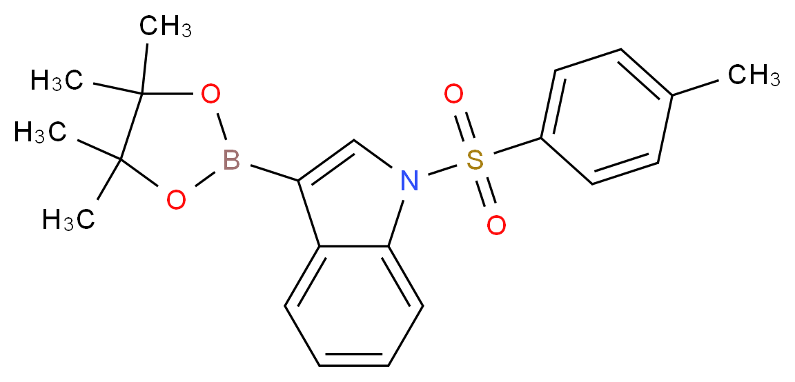 1-(4-methylbenzenesulfonyl)-3-(tetramethyl-1,3,2-dioxaborolan-2-yl)-1H-indole_分子结构_CAS_1073354-51-4