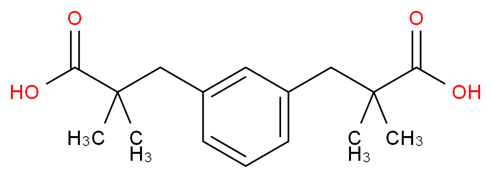 3-[3-(2-carboxy-2,2-dimethylethyl)phenyl]-2,2-dimethylpropanoic acid_分子结构_CAS_819050-88-9