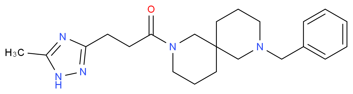 2-benzyl-8-[3-(5-methyl-1H-1,2,4-triazol-3-yl)propanoyl]-2,8-diazaspiro[5.5]undecane_分子结构_CAS_)