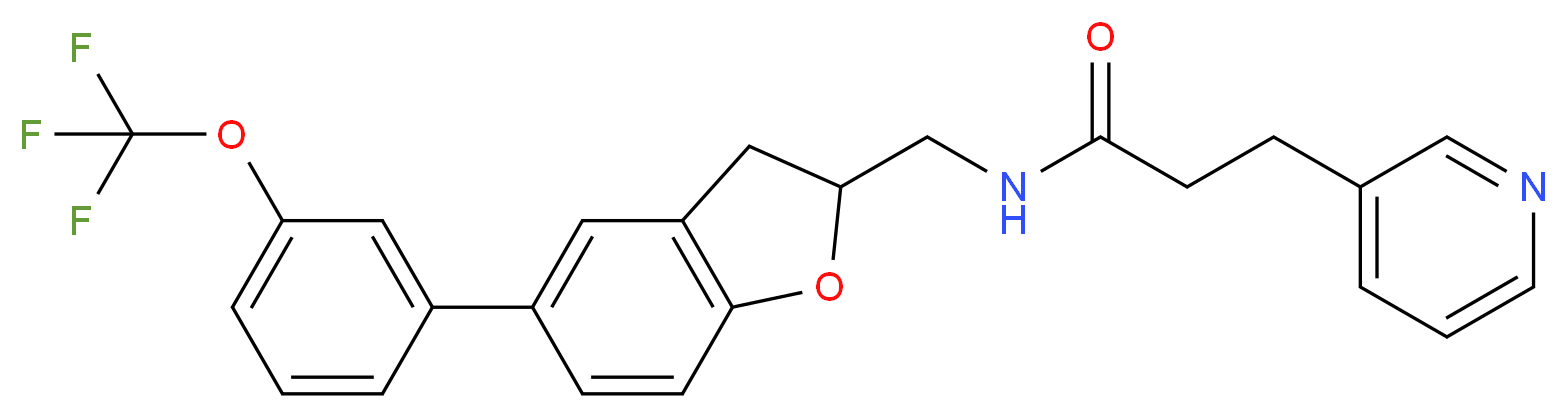 3-(3-pyridinyl)-N-({5-[3-(trifluoromethoxy)phenyl]-2,3-dihydro-1-benzofuran-2-yl}methyl)propanamide_分子结构_CAS_)