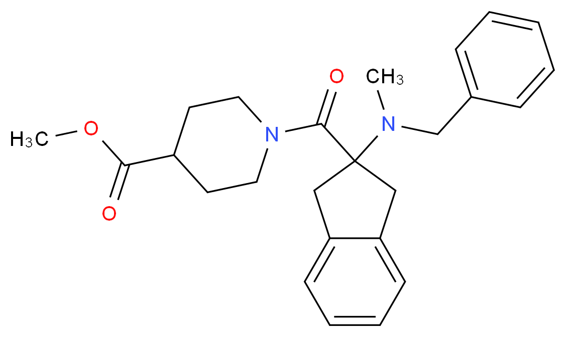methyl 1-({2-[benzyl(methyl)amino]-2,3-dihydro-1H-inden-2-yl}carbonyl)-4-piperidinecarboxylate_分子结构_CAS_)