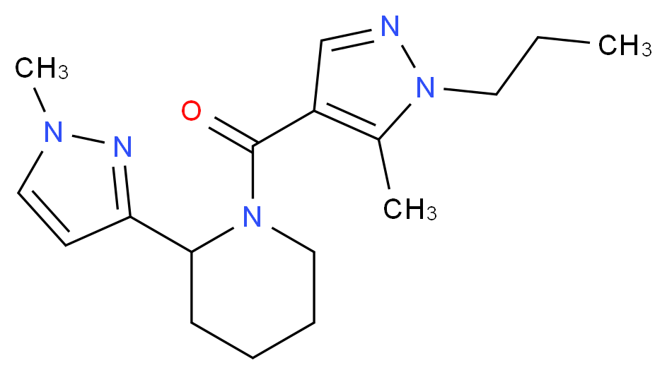 1-[(5-methyl-1-propyl-1H-pyrazol-4-yl)carbonyl]-2-(1-methyl-1H-pyrazol-3-yl)piperidine_分子结构_CAS_)