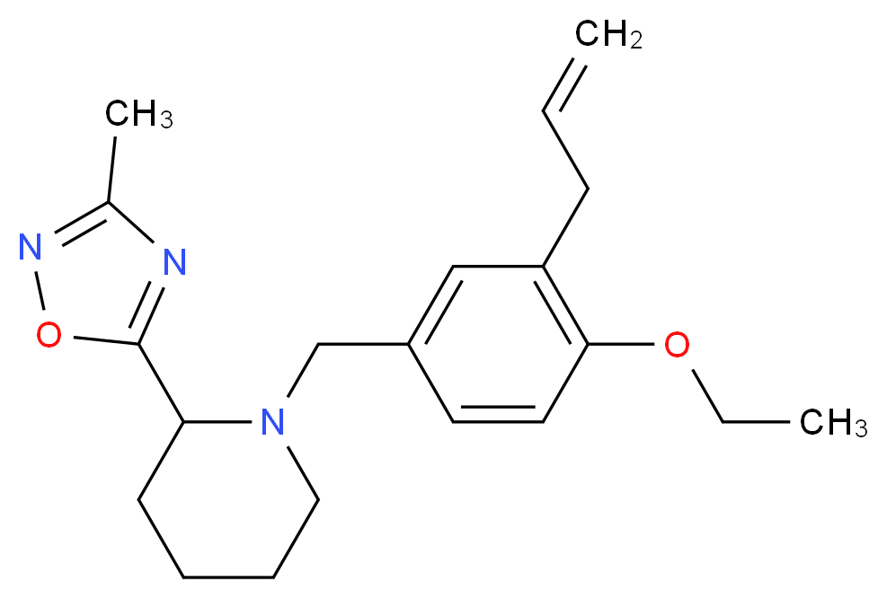 1-(3-allyl-4-ethoxybenzyl)-2-(3-methyl-1,2,4-oxadiazol-5-yl)piperidine_分子结构_CAS_)