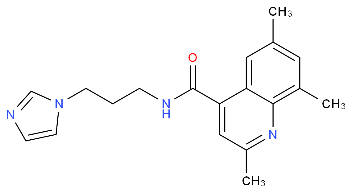 N-[3-(1H-imidazol-1-yl)propyl]-2,6,8-trimethyl-4-quinolinecarboxamide_分子结构_CAS_)