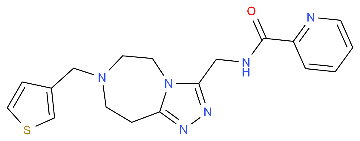 N-{[7-(3-thienylmethyl)-6,7,8,9-tetrahydro-5H-[1,2,4]triazolo[4,3-d][1,4]diazepin-3-yl]methyl}-2-pyridinecarboxamide_分子结构_CAS_)
