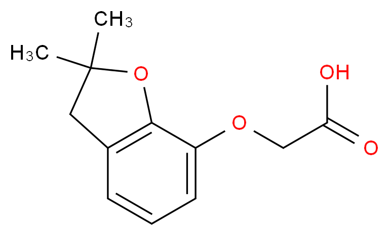 (2,2-Dimethyl-2,3-dihydro-benzofuran-7-yloxy)-acetic acid_分子结构_CAS_)