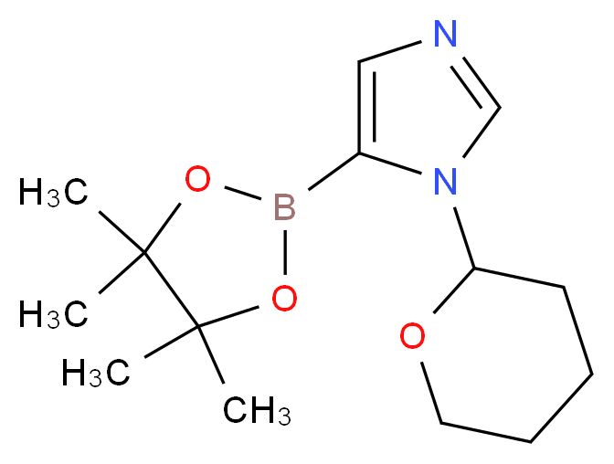 1-(2-四氢吡喃基)-1H-咪唑-5-硼酸频哪酯_分子结构_CAS_1029684-37-4)