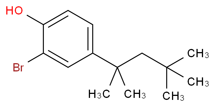 2-Bromo-4-(2,4,4-trimethylpent-2-yl)phenol_分子结构_CAS_57835-35-5)