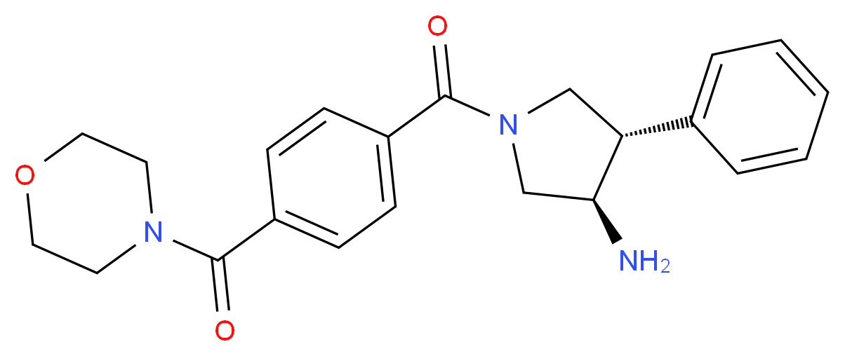 (3R*,4S*)-1-[4-(morpholin-4-ylcarbonyl)benzoyl]-4-phenylpyrrolidin-3-amine_分子结构_CAS_)