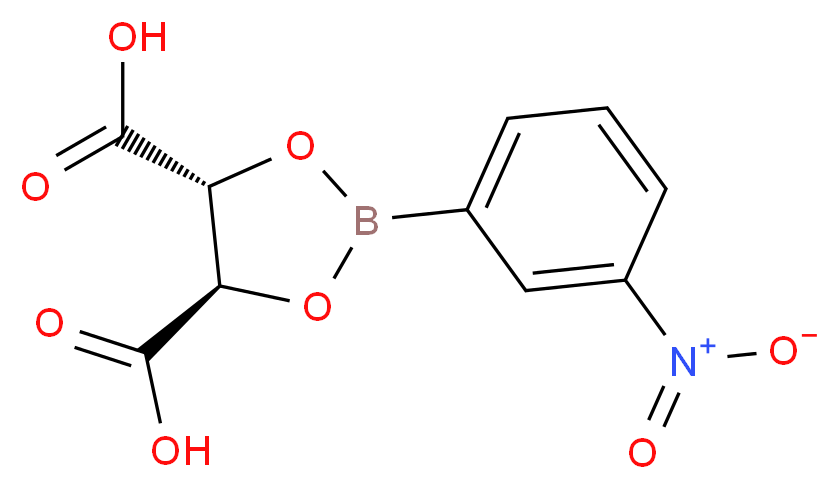 (4R,5R)-2-(3-nitrophenyl)-1,3,2-dioxaborolane-4,5-dicarboxylic acid_分子结构_CAS_467443-01-2