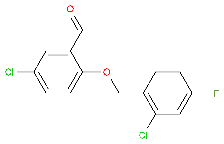 5-Chloro-2-[(2-chloro-4-fluorobenzyl)oxy]-benzaldehyde_分子结构_CAS_)