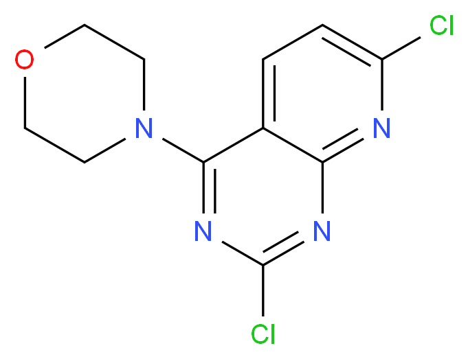 4-{2,7-dichloropyrido[2,3-d]pyrimidin-4-yl}morpholine_分子结构_CAS_938443-21-1